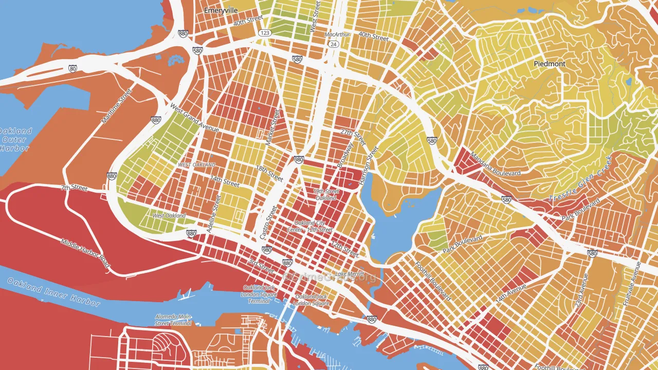 94612, CA Map of Vehicle Theft Rates
