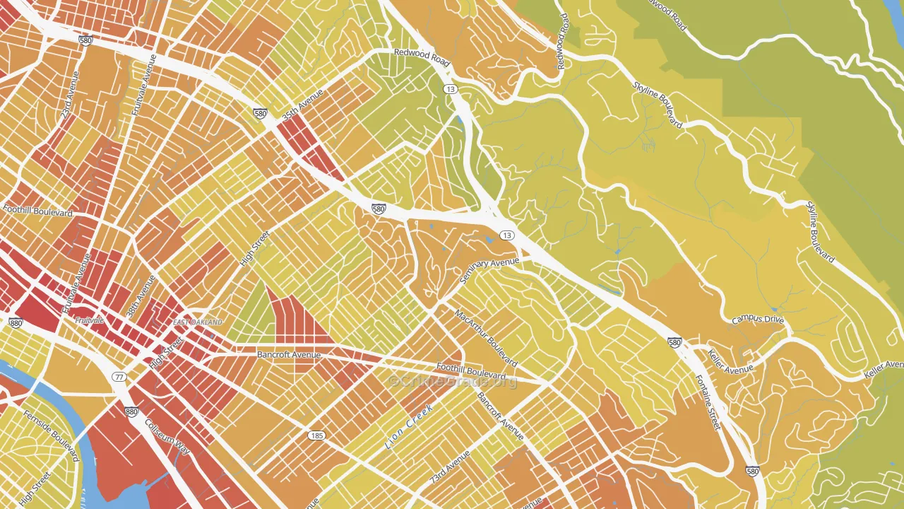 94613, CA Map of Vehicle Theft Rates