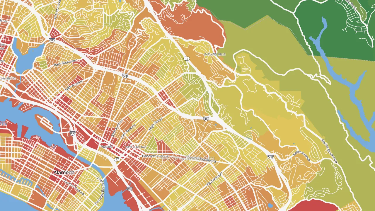 94619, CA Map of Vehicle Theft Rates