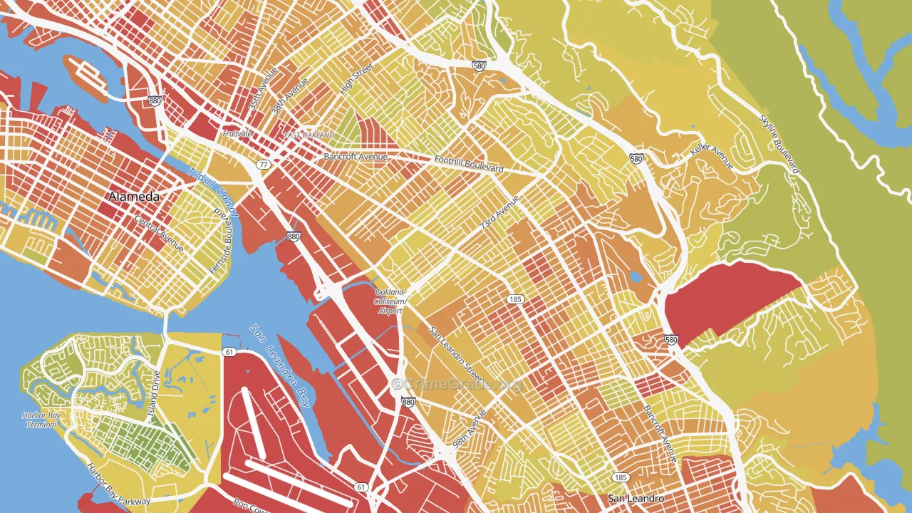 94621, CA Map of Vehicle Theft Rates