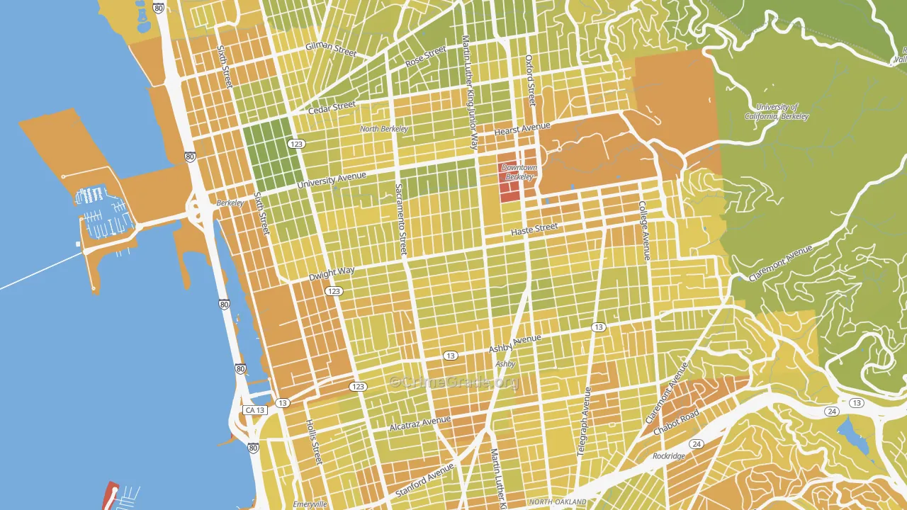 94703, CA Map of Vehicle Theft Rates