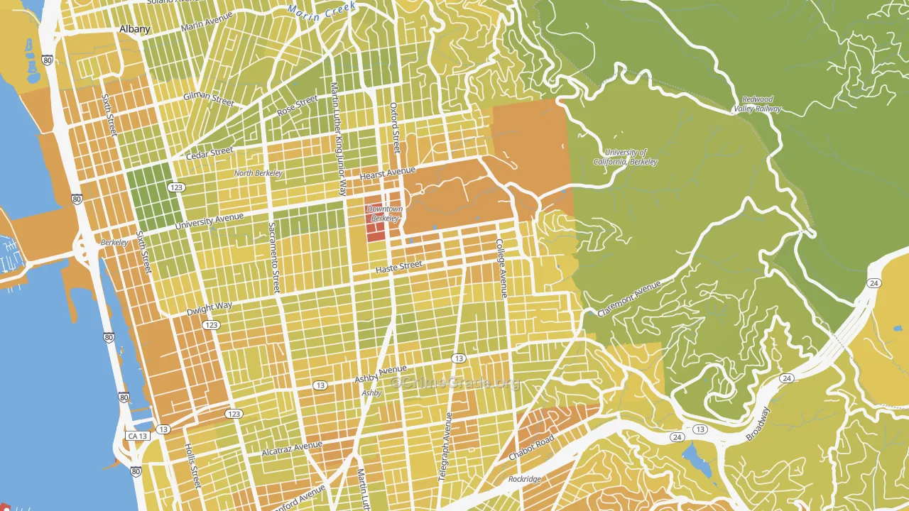94704, CA Map of Vehicle Theft Rates