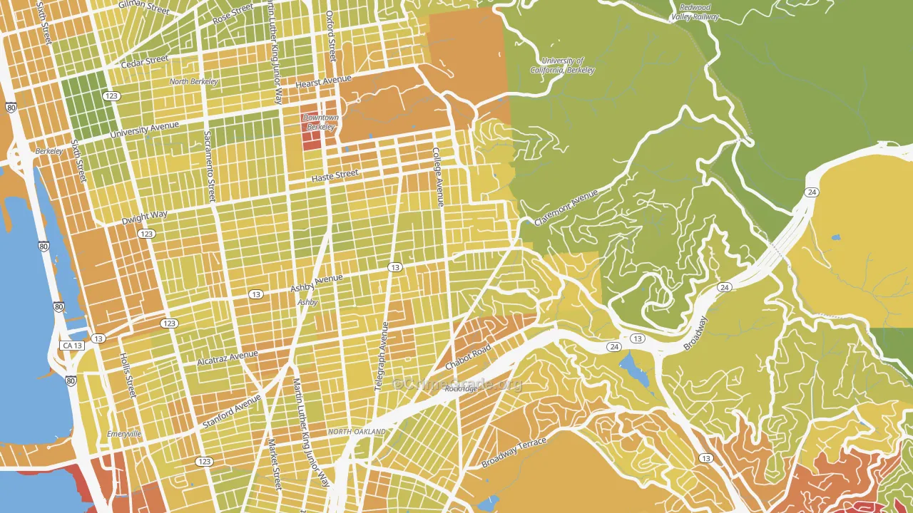 94705, CA Map of Vehicle Theft Rates