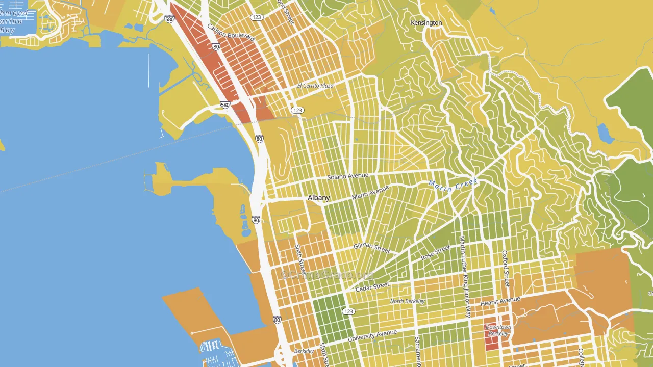 94706, CA Map of Vehicle Theft Rates