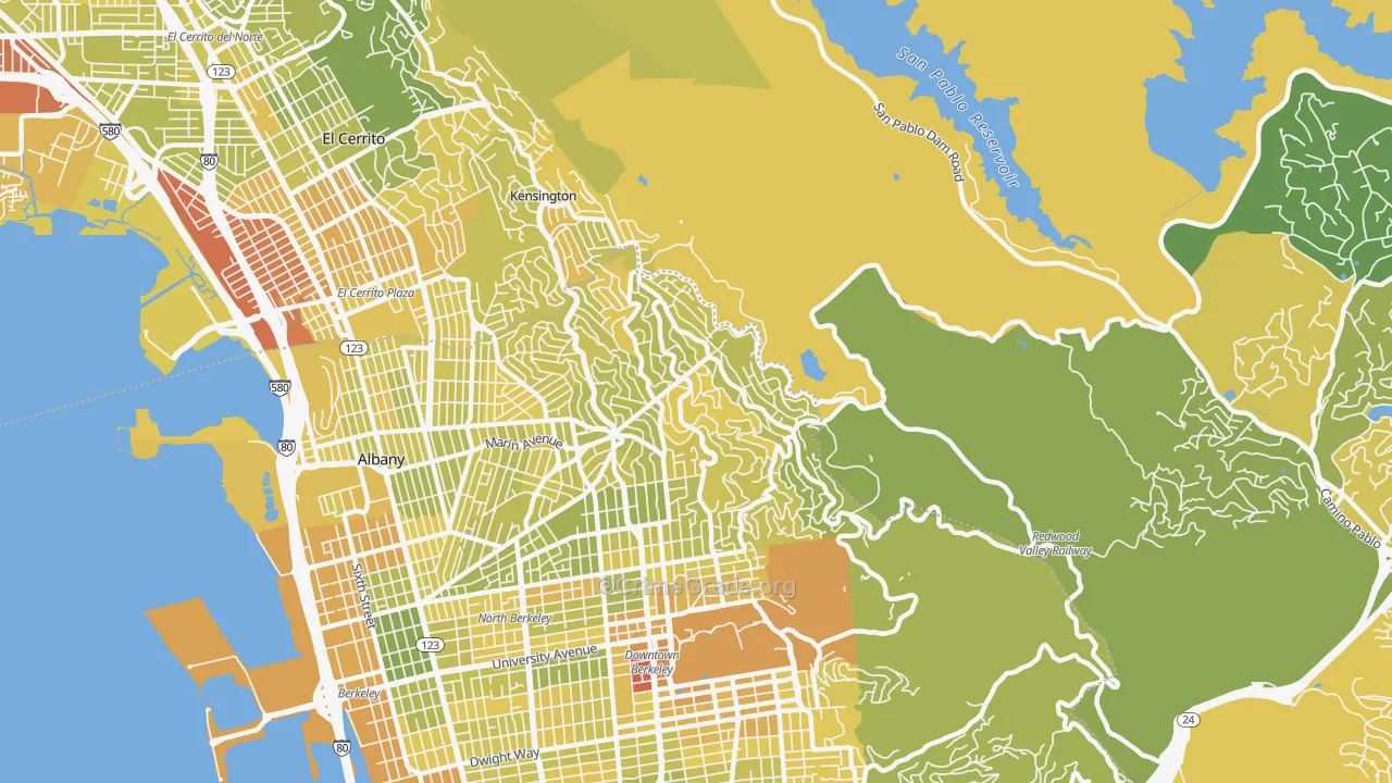 94708, CA Map of Vehicle Theft Rates