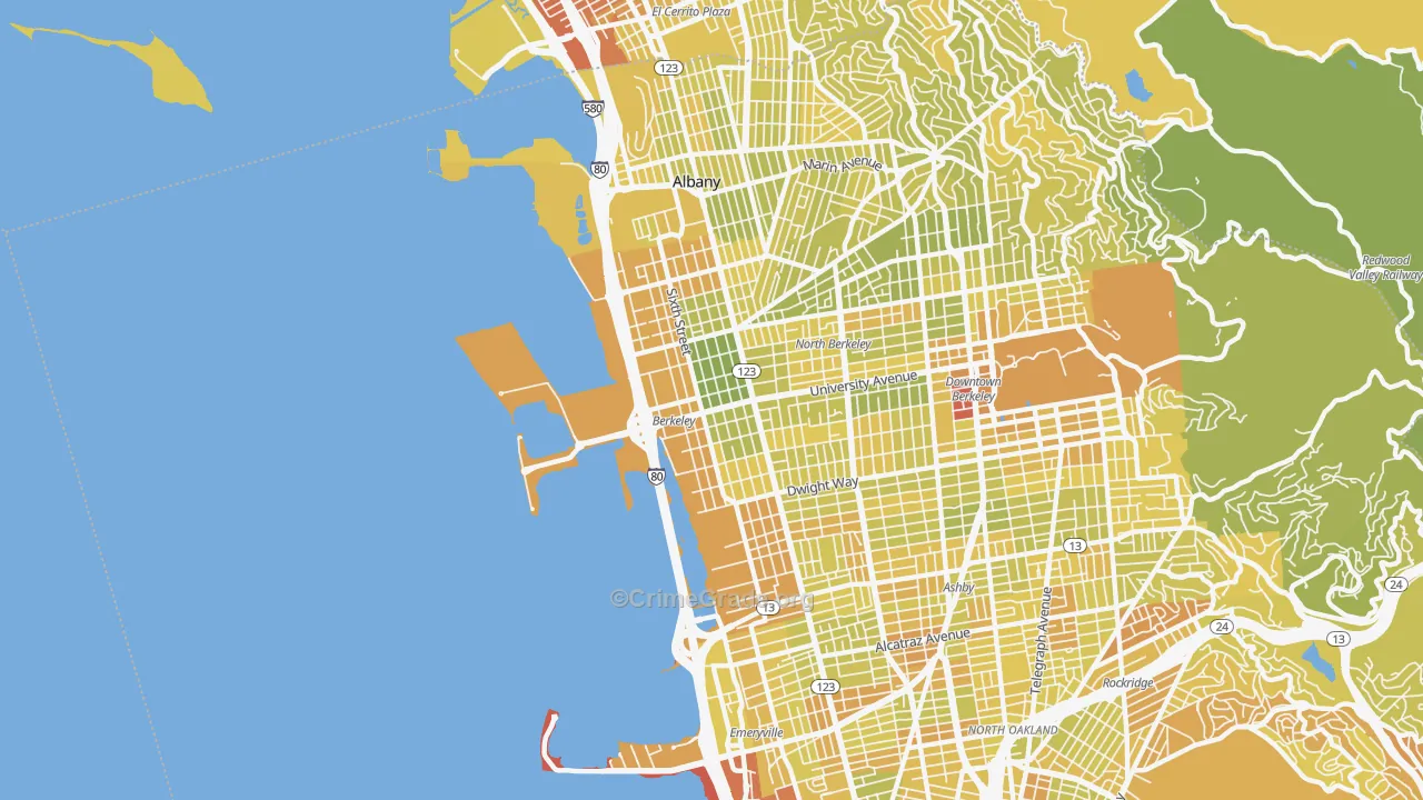 94710, CA Map of Vehicle Theft Rates