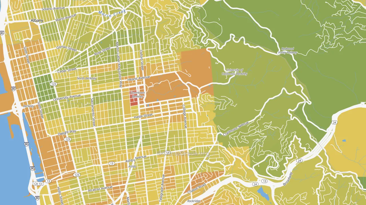 94720, CA Map of Vehicle Theft Rates