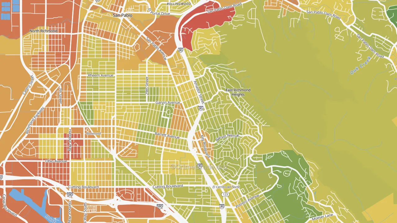 94805, CA Map of Vehicle Theft Rates