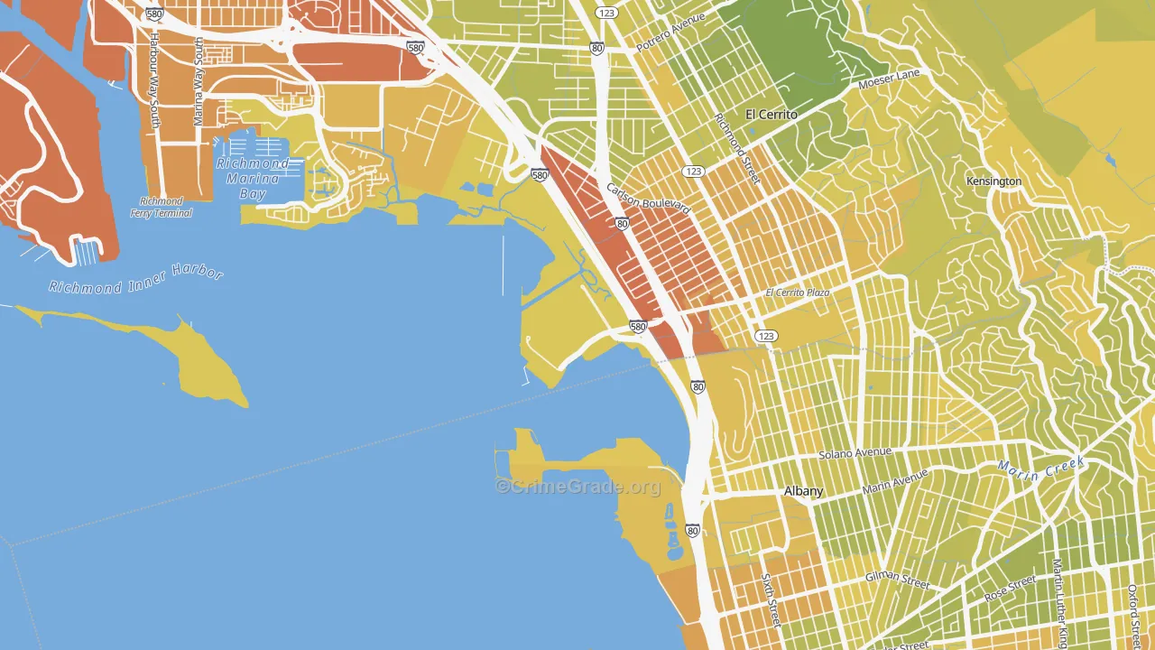94850, CA Map of Vehicle Theft Rates