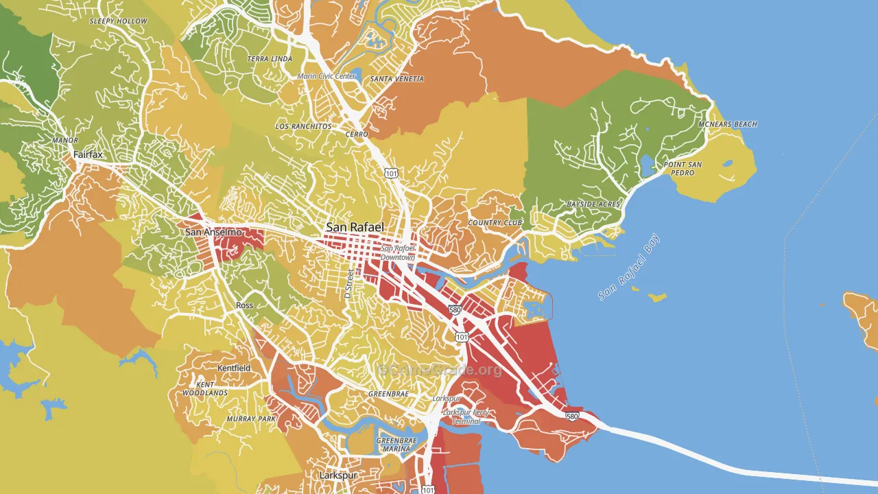 94901, CA Map of Vehicle Theft Rates