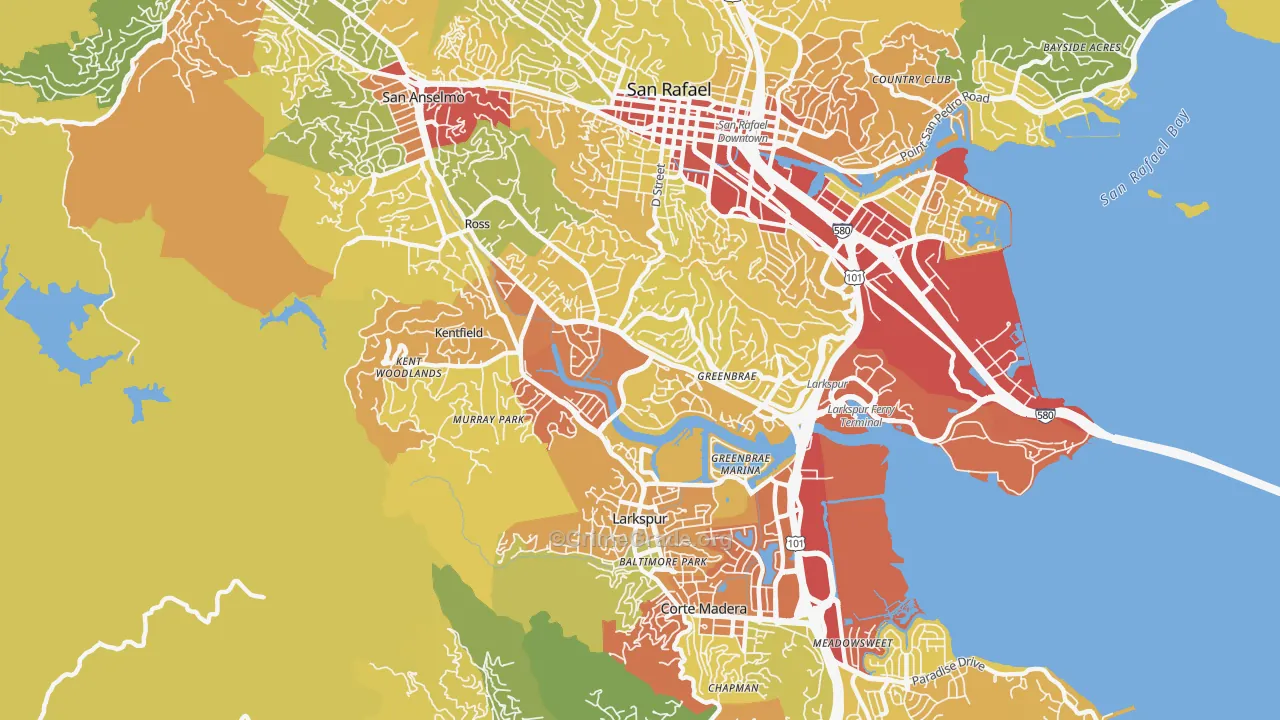94904, CA Map of Vehicle Theft Rates