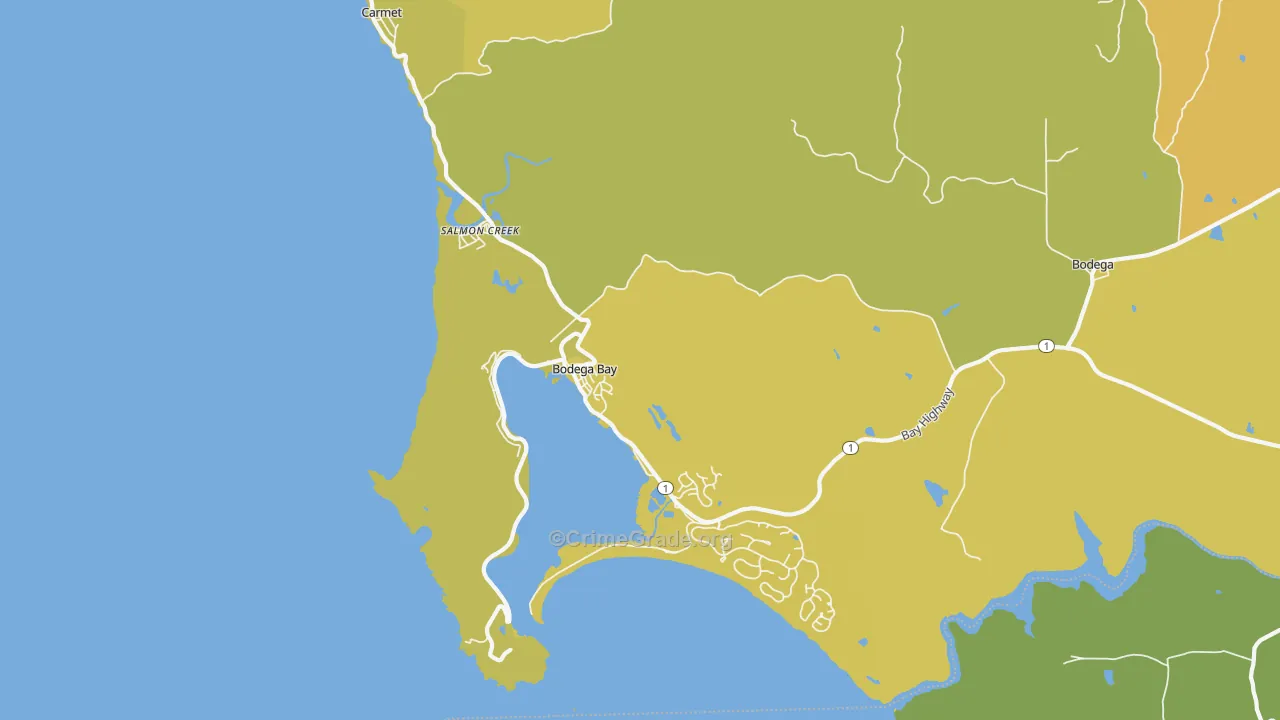 94923, CA Map of Vehicle Theft Rates