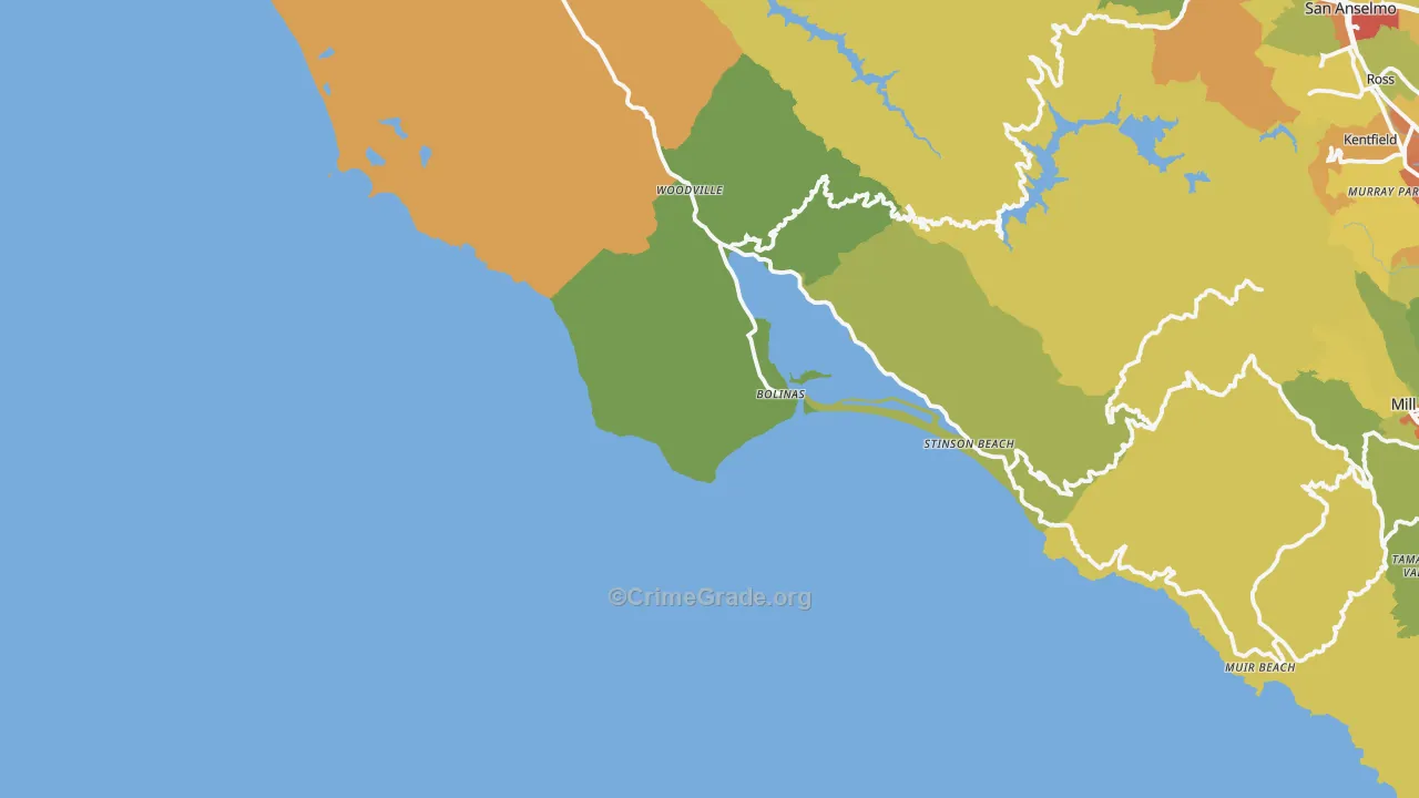 94924, CA Map of Vehicle Theft Rates