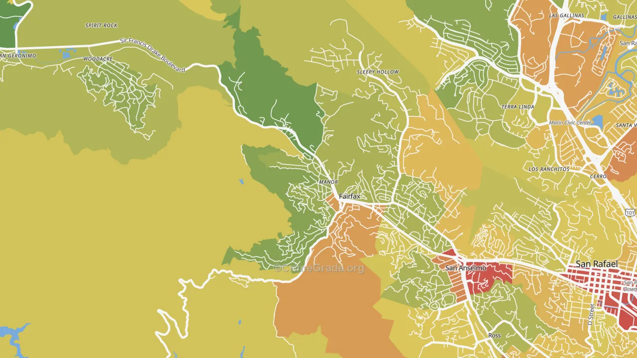 94930, CA Map of Vehicle Theft Rates
