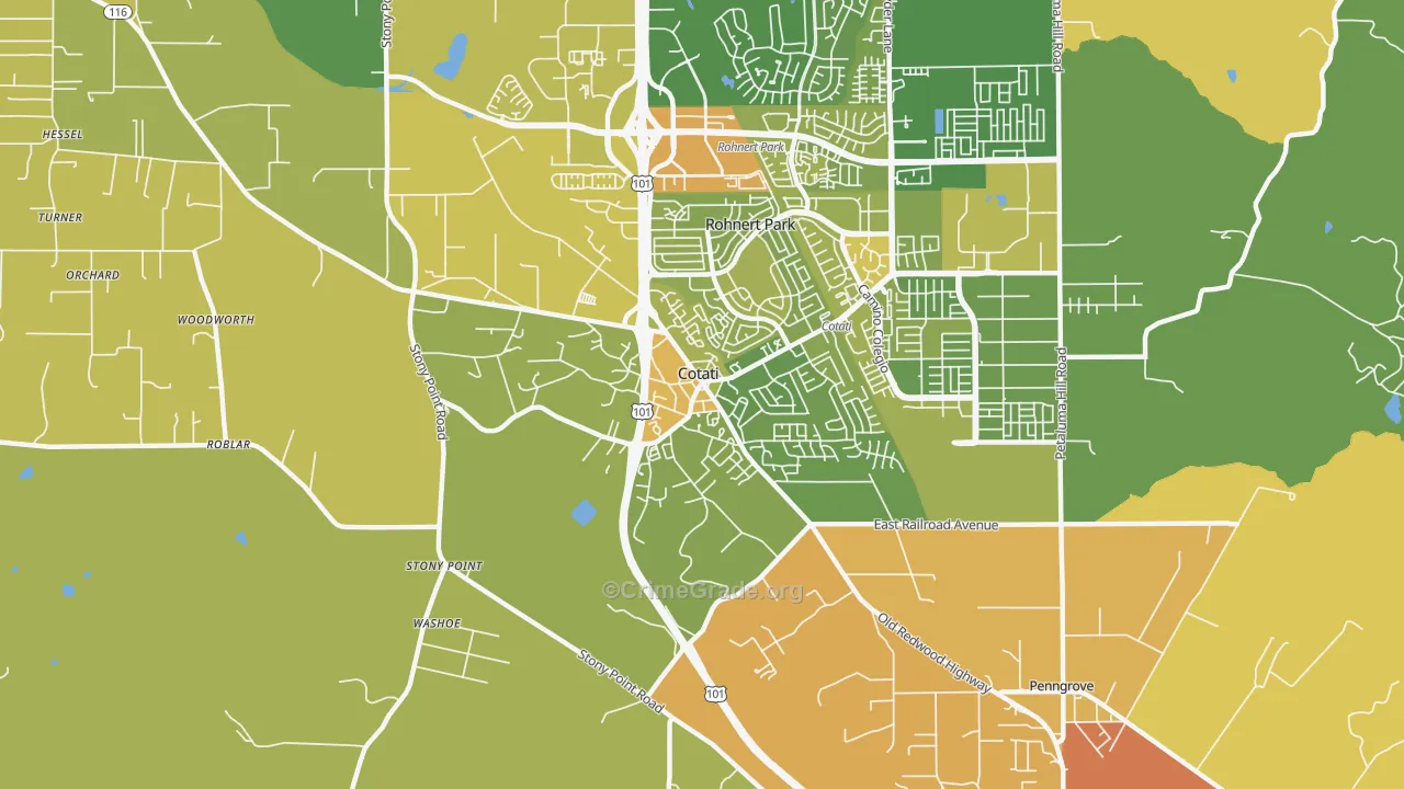 94931, CA Map of Vehicle Theft Rates