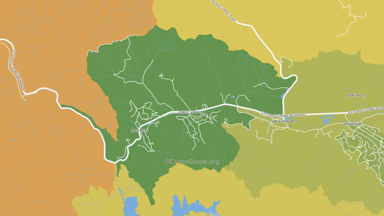 94933, CA Map of Vehicle Theft Rates