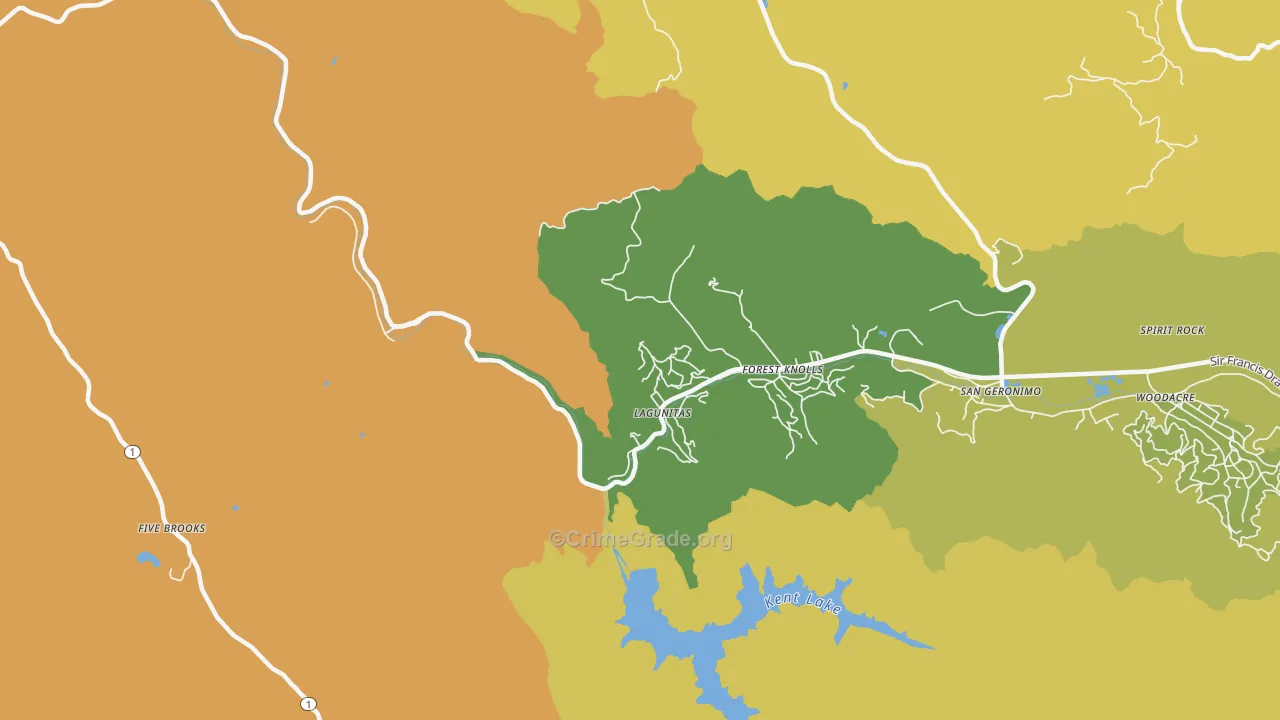 94938, CA Map of Vehicle Theft Rates