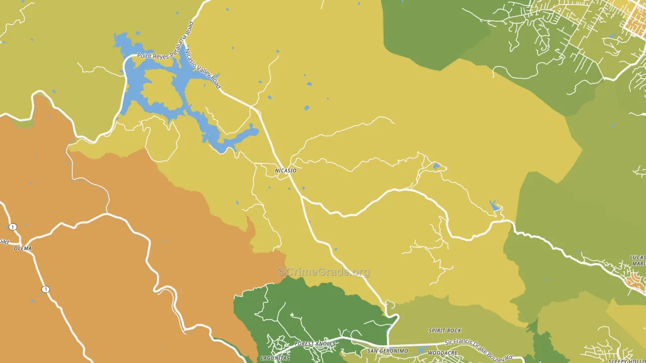 94946, CA Map of Vehicle Theft Rates