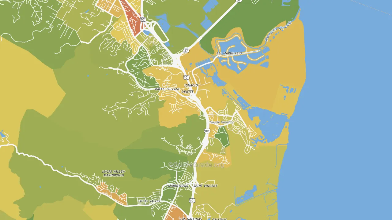 94949, CA Map of Vehicle Theft Rates