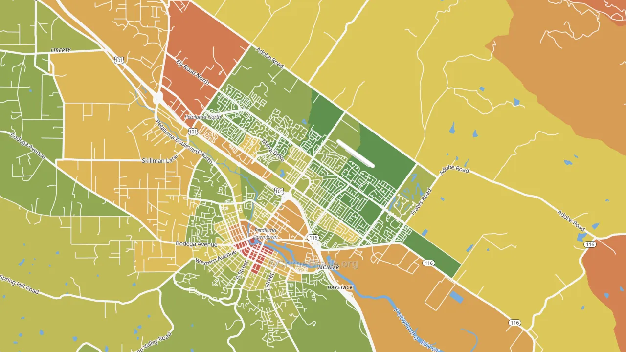 94954, CA Map of Vehicle Theft Rates