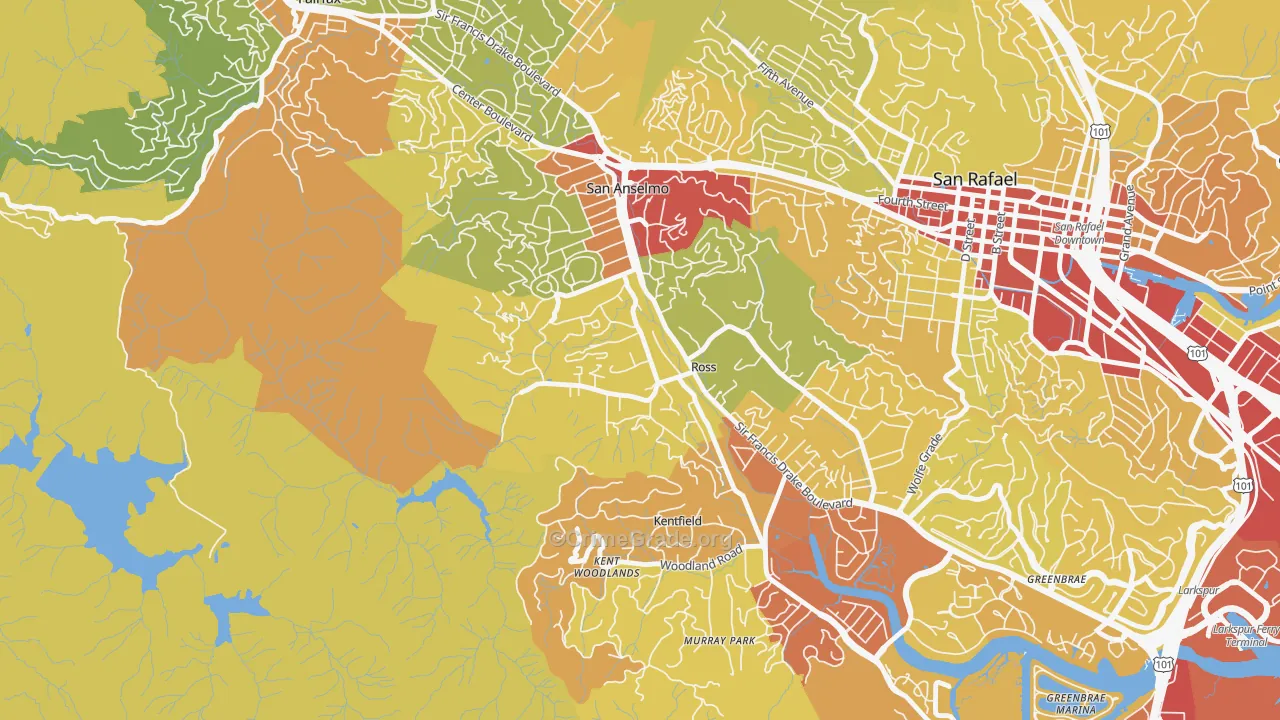 94957, CA Map of Vehicle Theft Rates