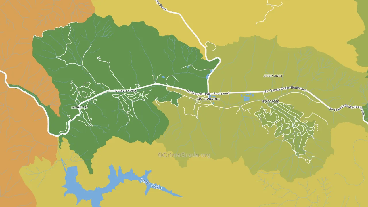 94963, CA Map of Vehicle Theft Rates
