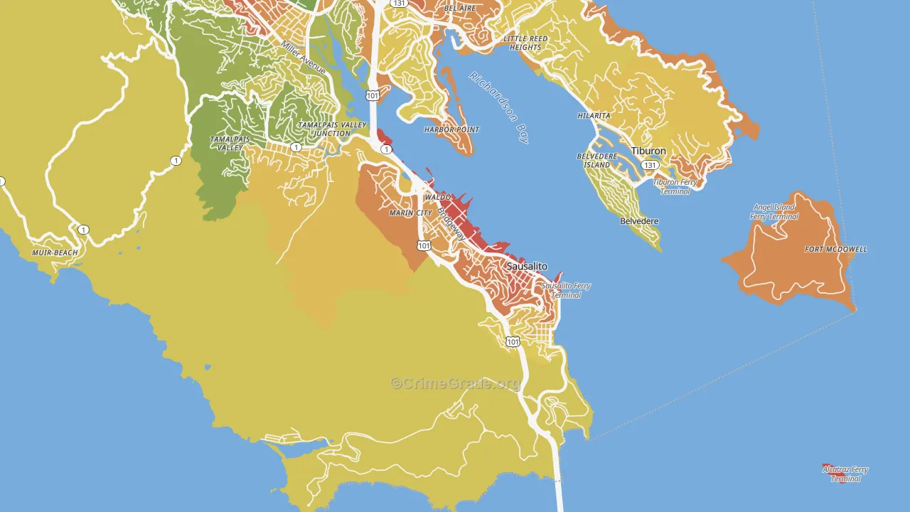 94965, CA Map of Vehicle Theft Rates