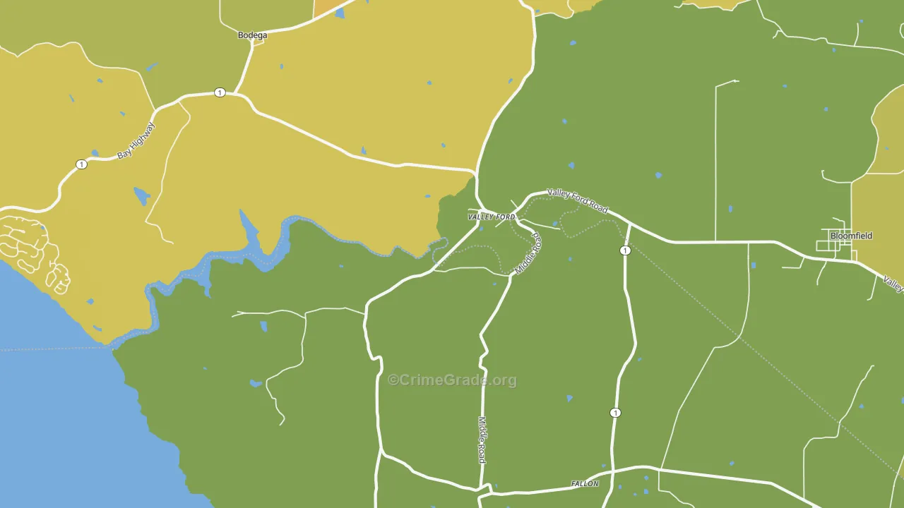 94972, CA Map of Vehicle Theft Rates