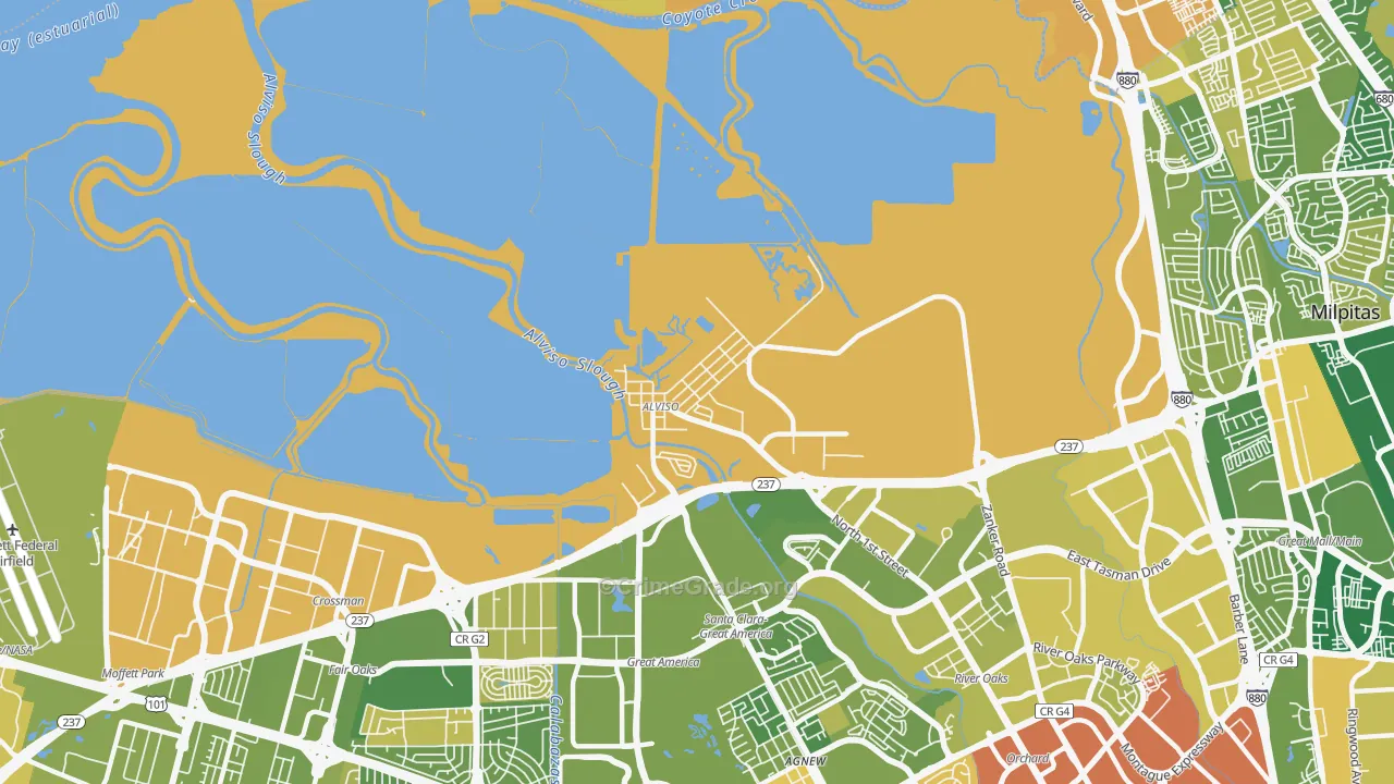 95002, CA Map of Vehicle Theft Rates