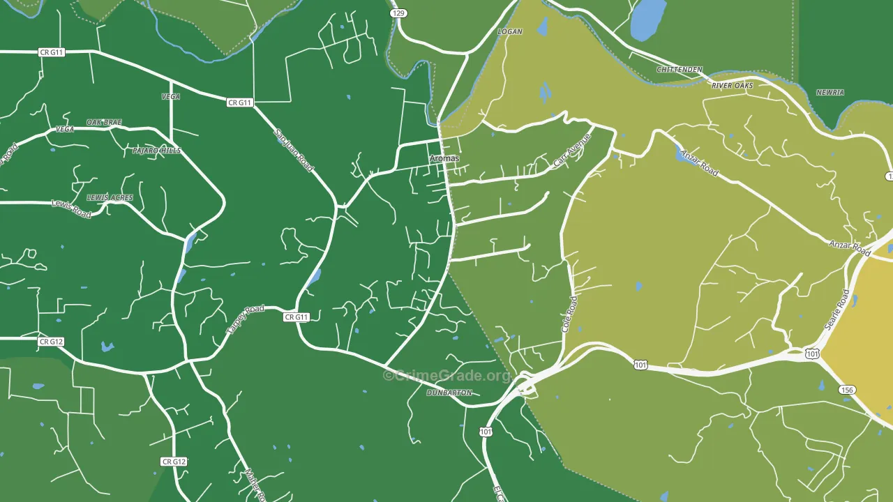 95004, CA Map of Vehicle Theft Rates