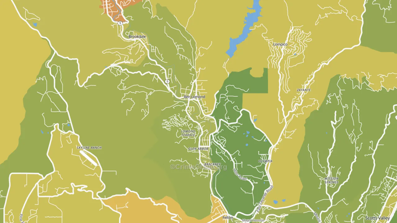 95005, CA Map of Vehicle Theft Rates