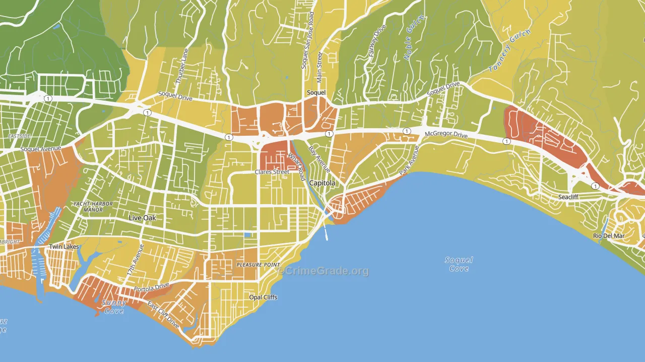 95010, CA Map of Vehicle Theft Rates