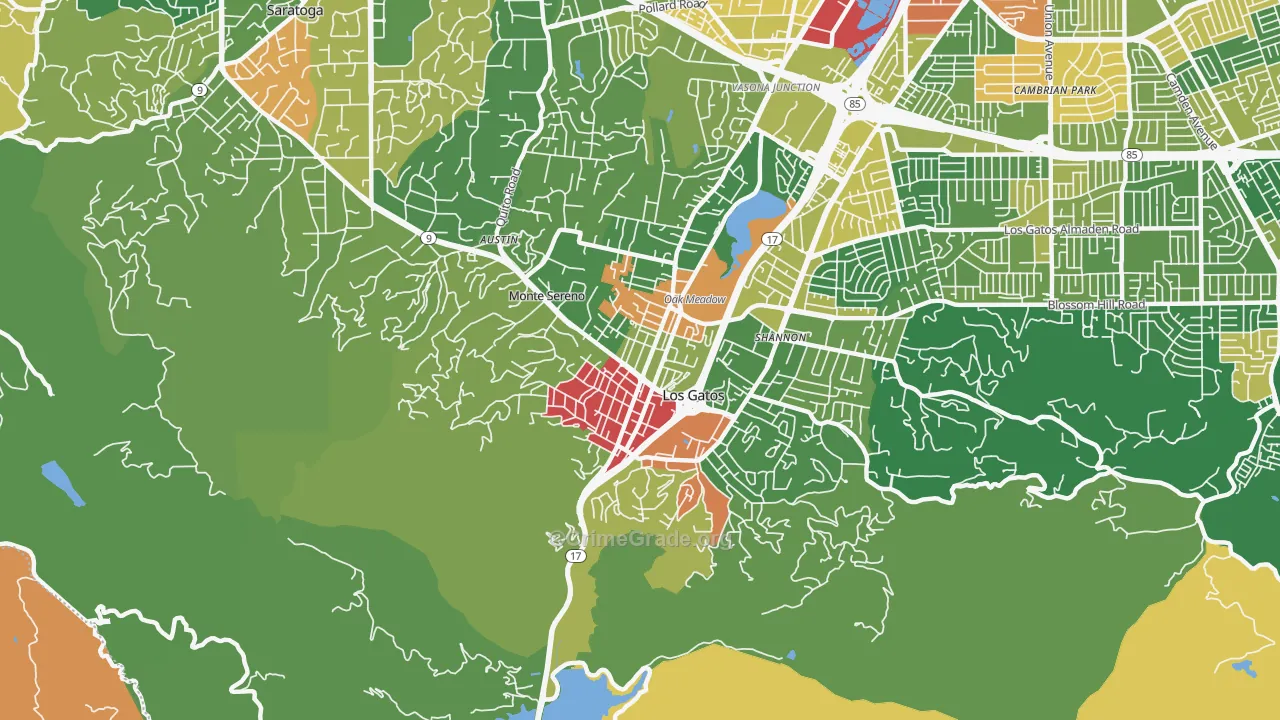 95030, CA Map of Vehicle Theft Rates