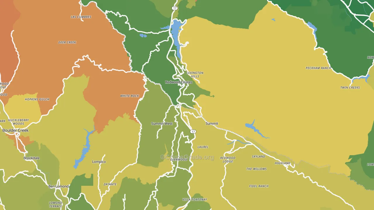 95033, CA Map of Vehicle Theft Rates