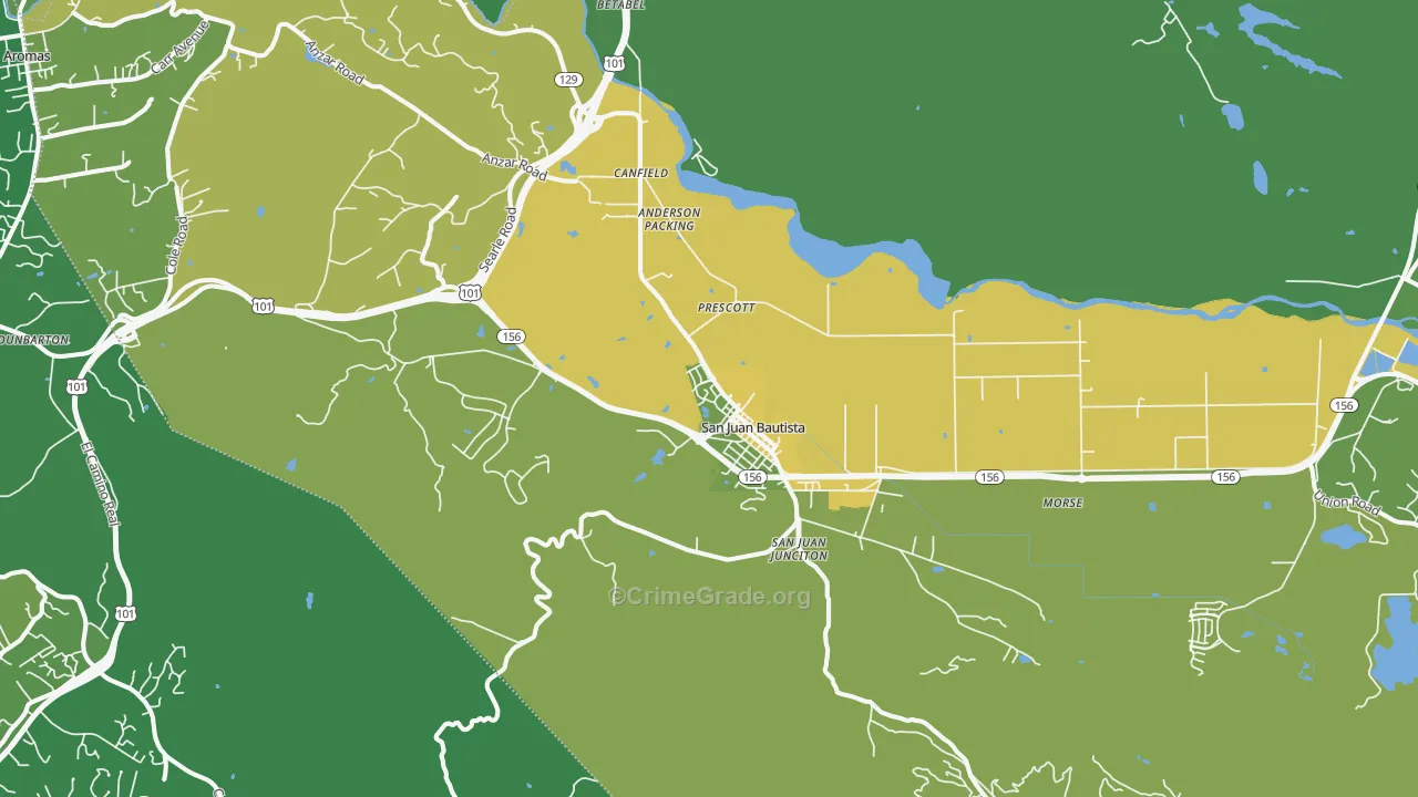 95045, CA Map of Vehicle Theft Rates