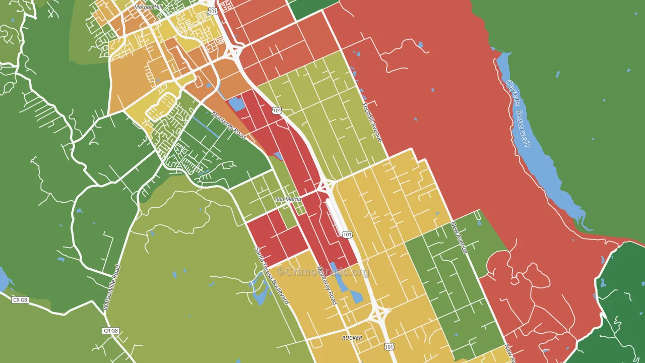 95046, CA Map of Vehicle Theft Rates