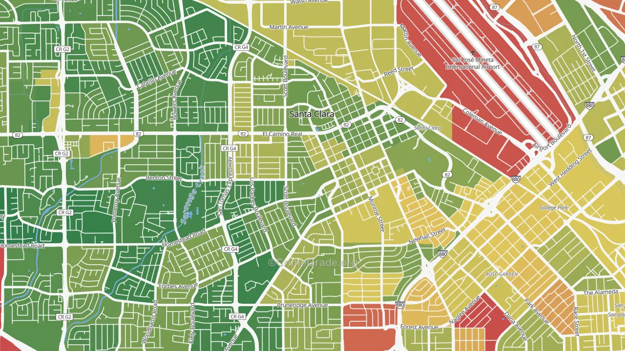 95050, CA Map of Vehicle Theft Rates