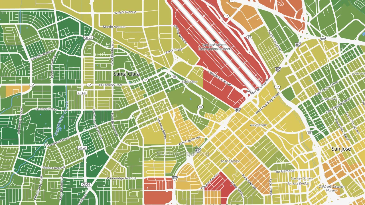 95053, CA Map of Vehicle Theft Rates
