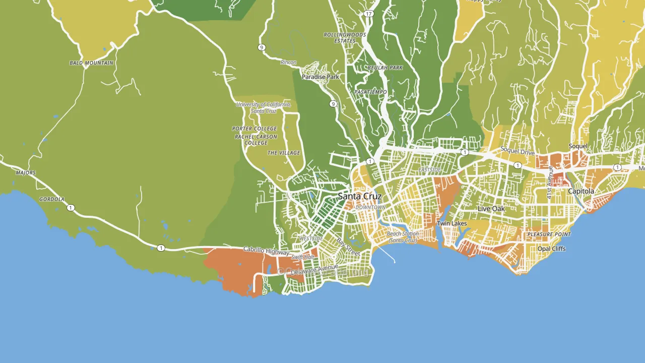 95060, CA Map of Vehicle Theft Rates