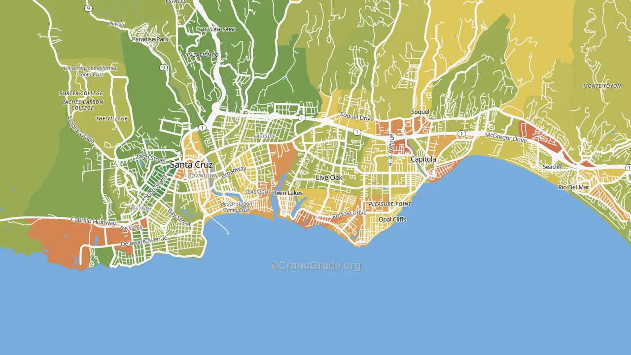 95062, CA Map of Vehicle Theft Rates