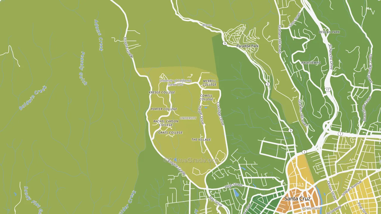 95064, CA Map of Vehicle Theft Rates