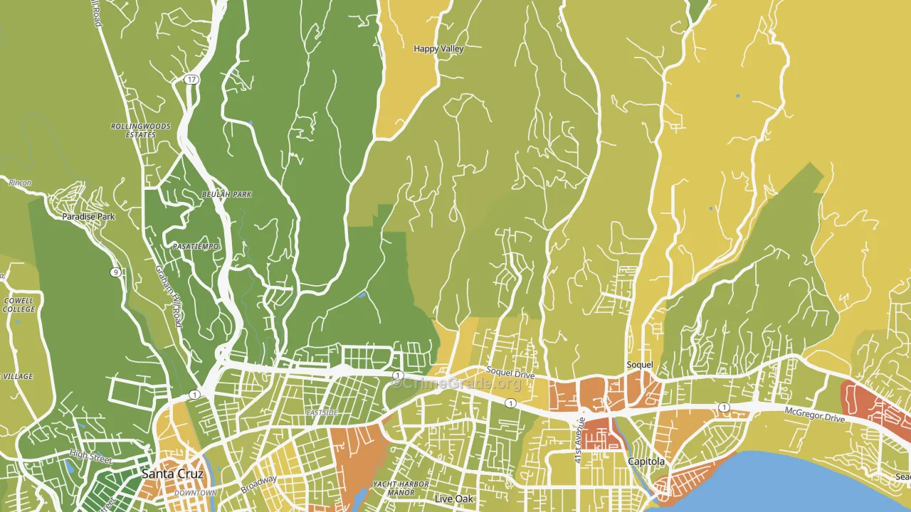 95065, CA Map of Vehicle Theft Rates