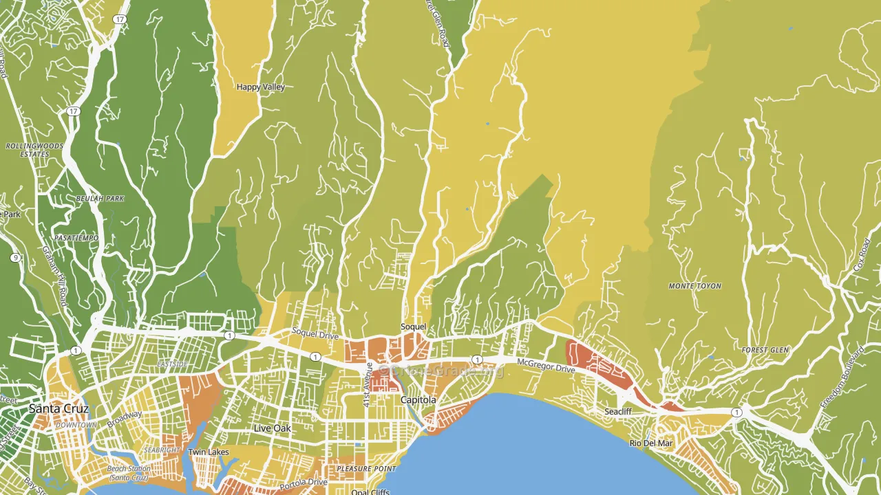 95073, CA Map of Vehicle Theft Rates