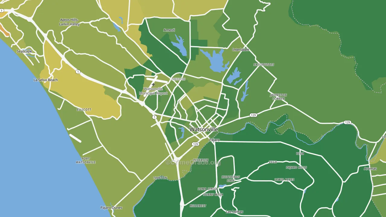 95076, CA Map of Vehicle Theft Rates