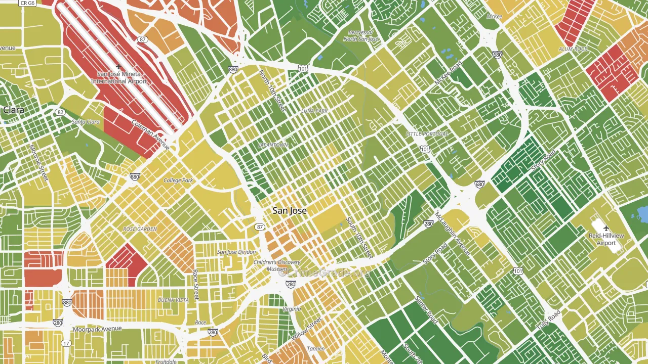 95112, CA Map of Vehicle Theft Rates
