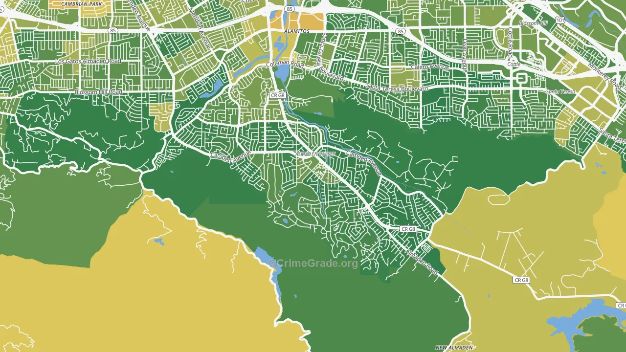 95120, CA Map of Vehicle Theft Rates
