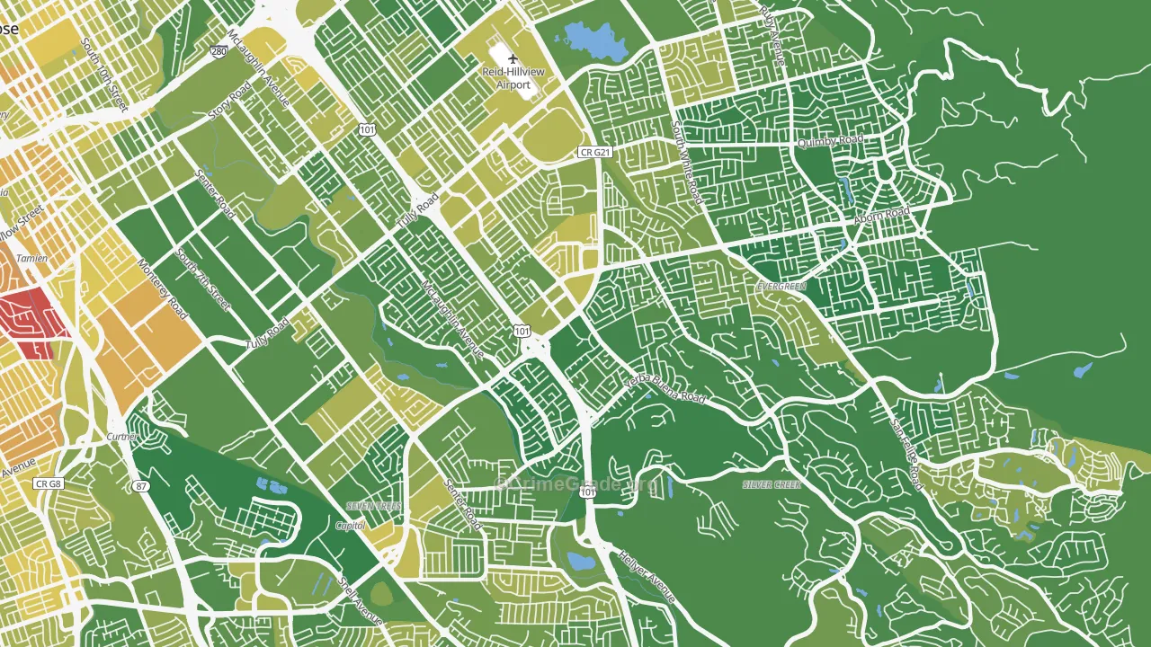 95121, CA Map of Vehicle Theft Rates