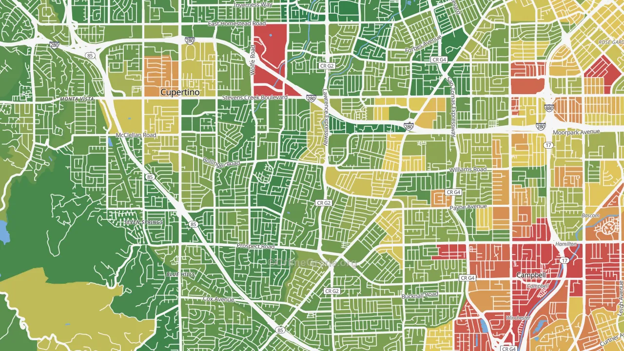 95129, CA Map of Vehicle Theft Rates