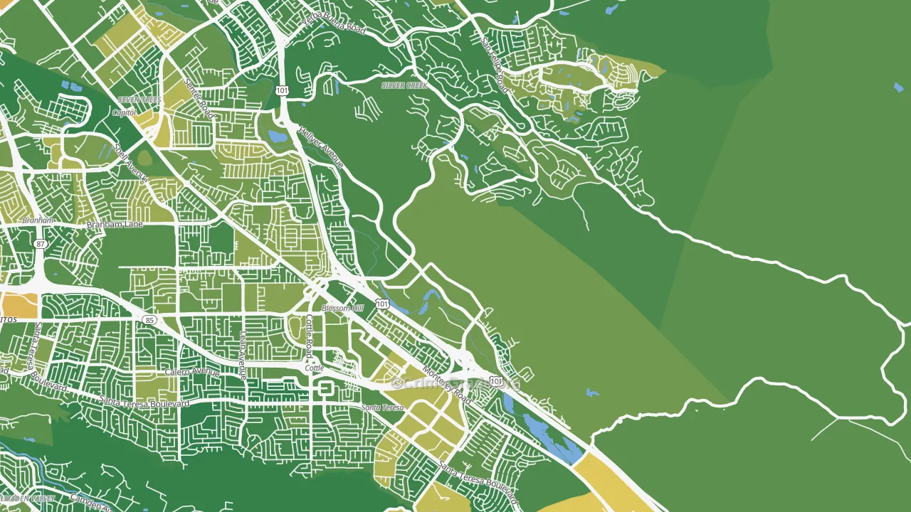 95138, CA Map of Vehicle Theft Rates