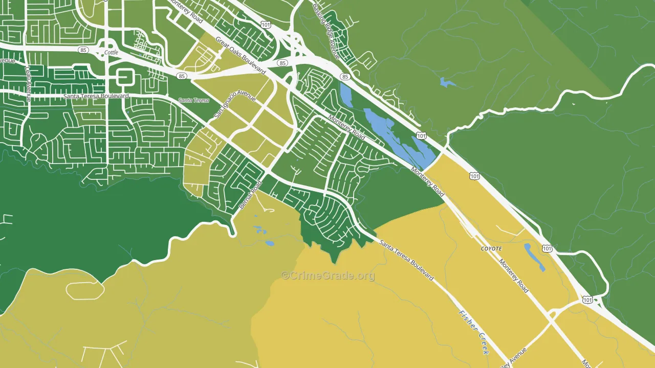 95139, CA Map of Vehicle Theft Rates